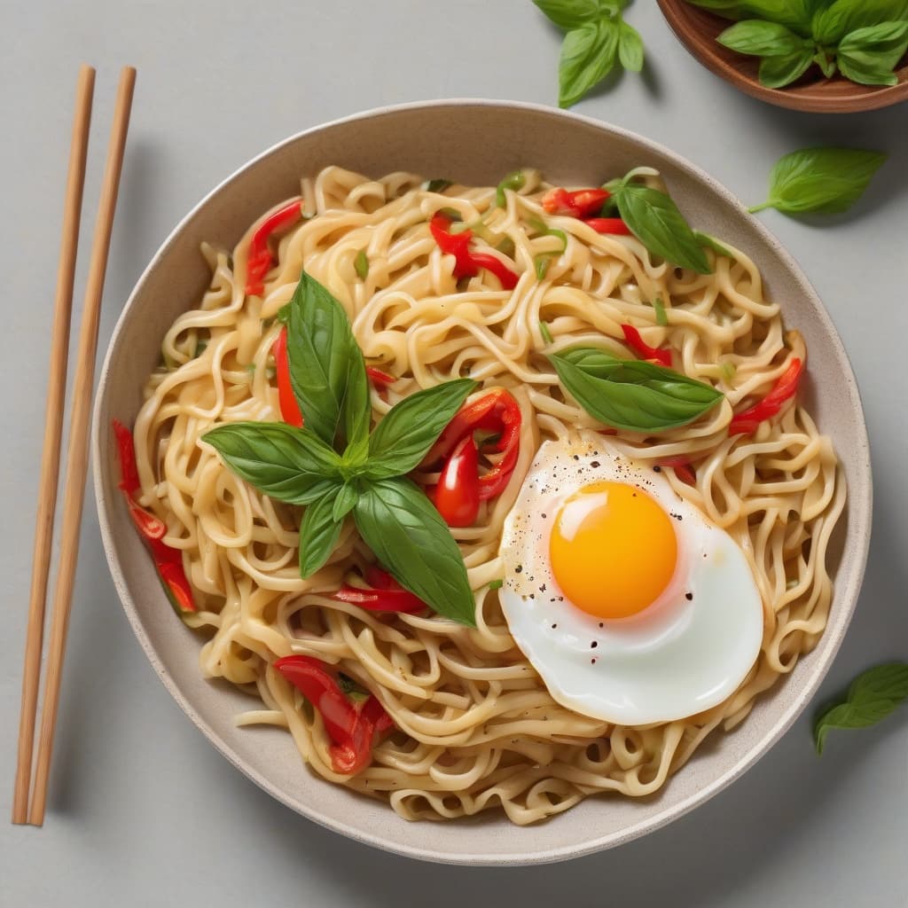 Chili Mint Egg Noodles