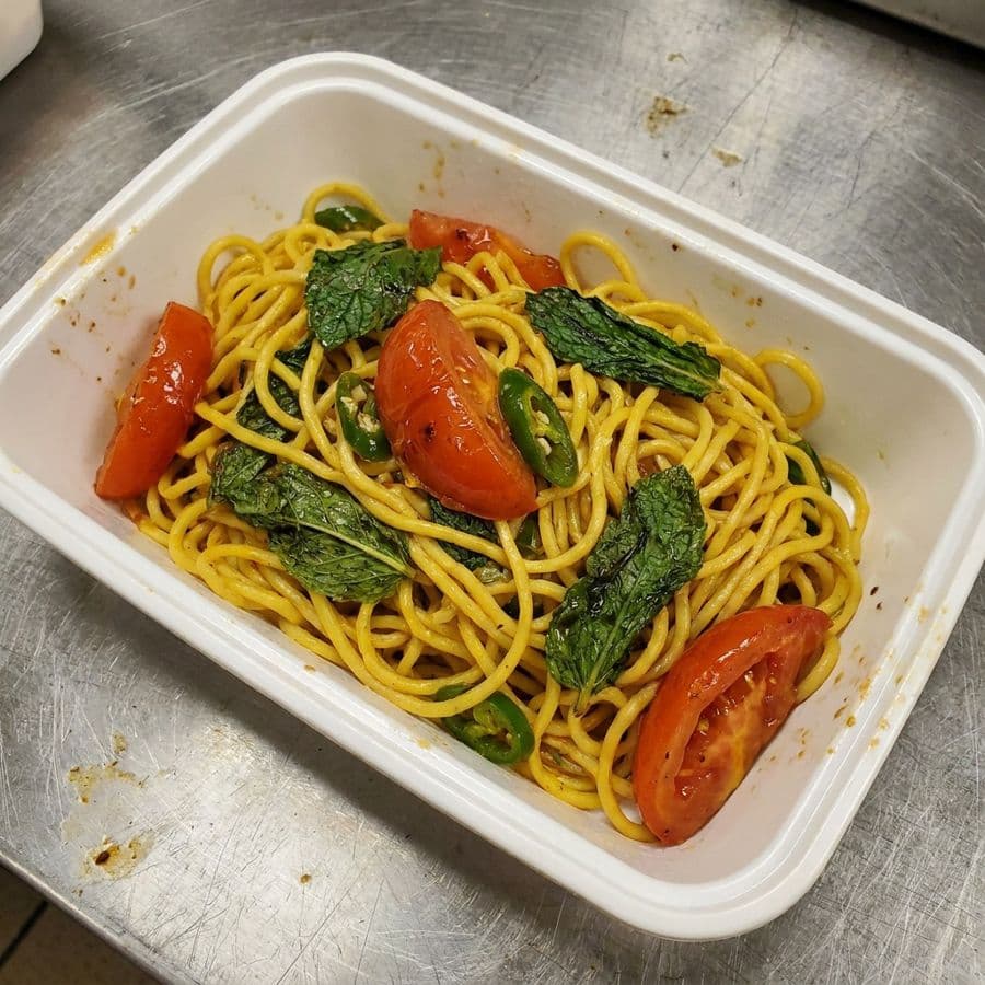 Chili Mint Egg Noodles
