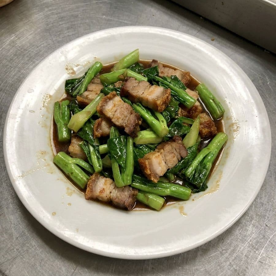 Chinese Broccoli with Crispy Pork Special